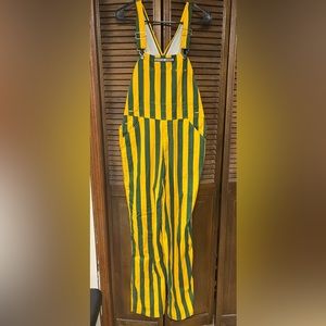 Green and Gold Striped Bibs